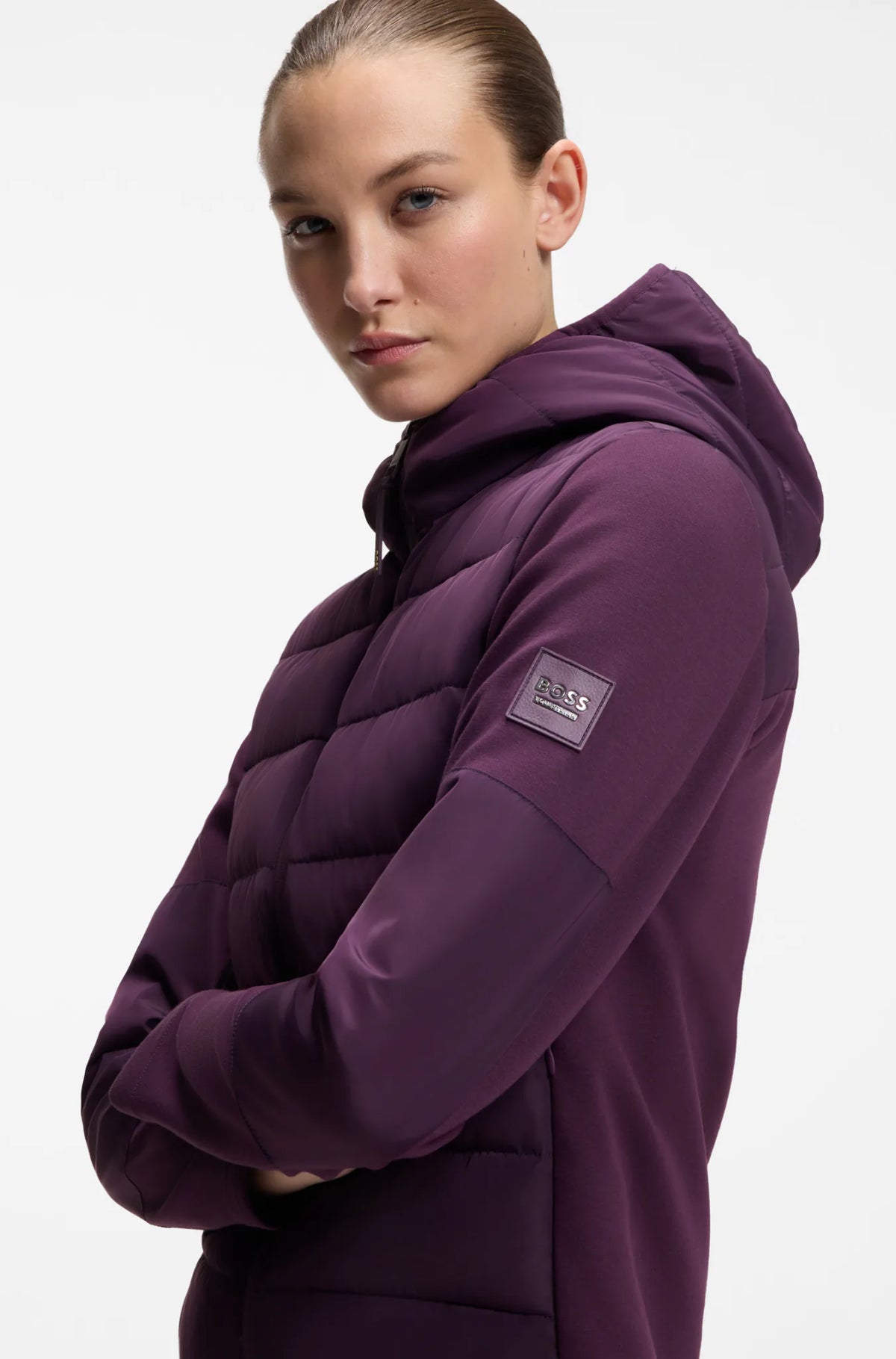 Deep Purple | Jessy Hybrid Puffer Jacket, view 4