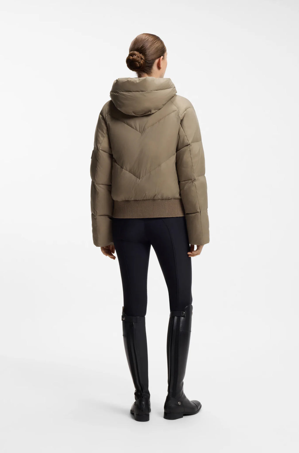 Walnut | Marsha Bomber Puffer Jacket, view 3