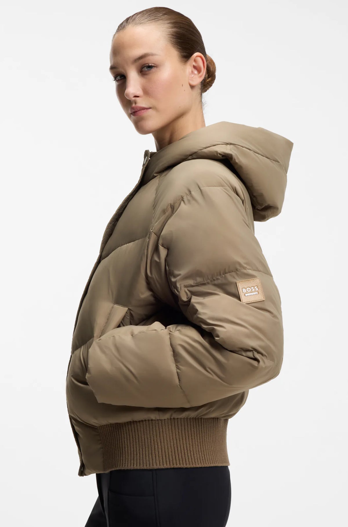 Walnut | Marsha Bomber Puffer Jacket, view 4
