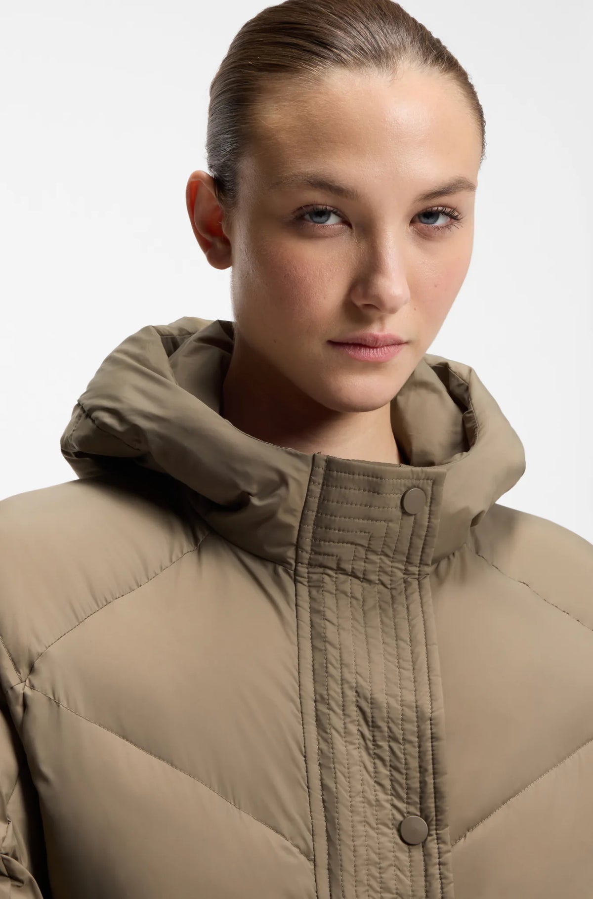 Walnut | Marsha Bomber Puffer Jacket, view 5