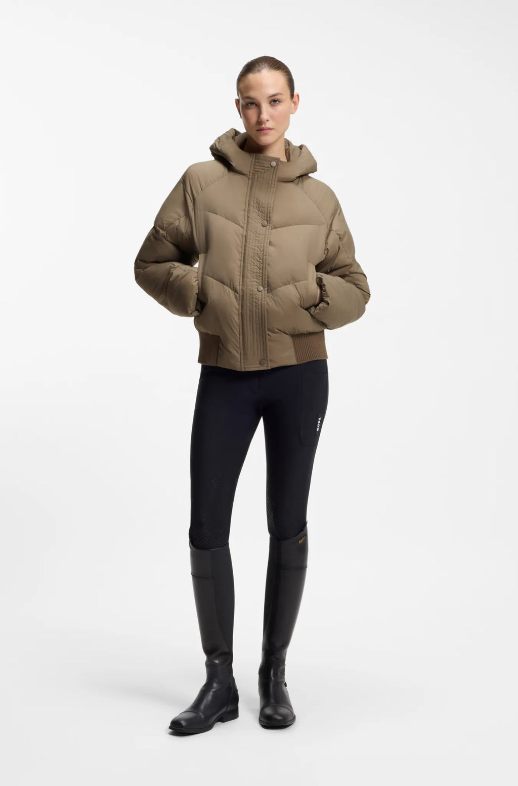 Walnut | Marsha Bomber Puffer Jacket, view 6