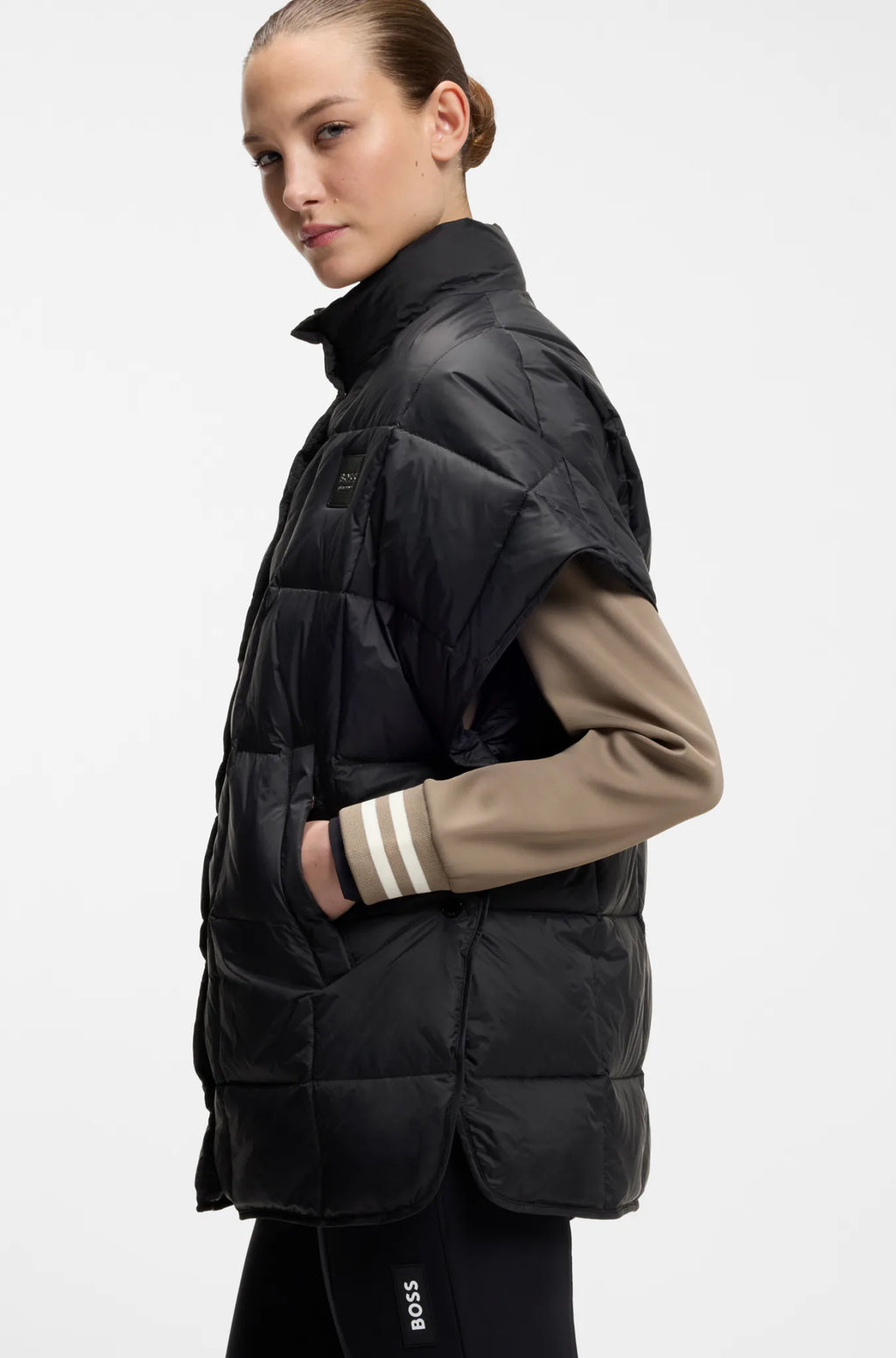 Black | Demi Down Cape, view 4