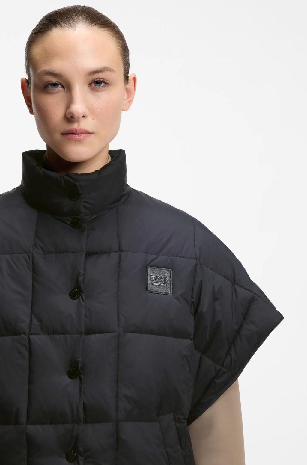 Black | Demi Down Cape, view 5