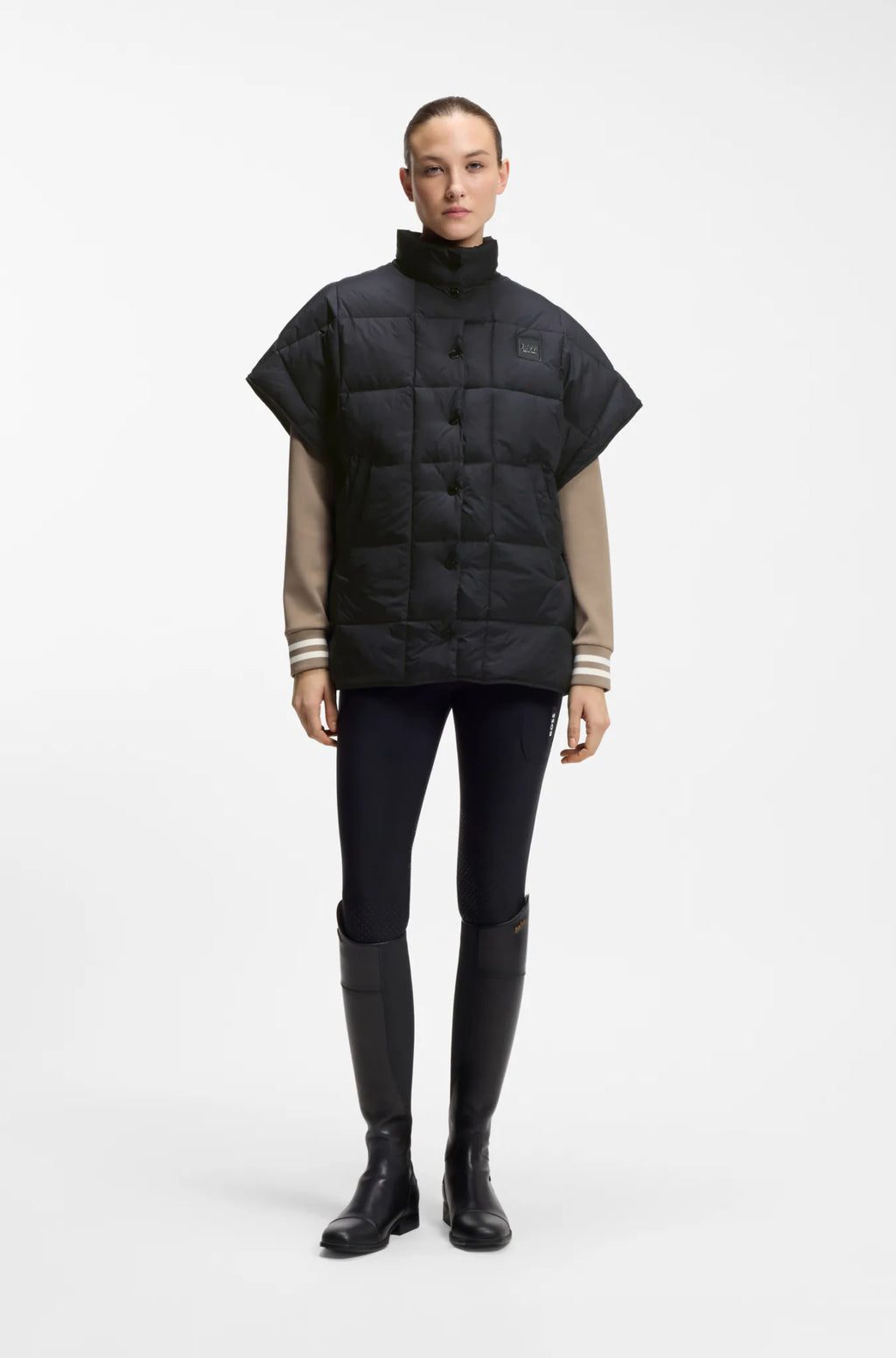 Black | Demi Down Cape, view 6