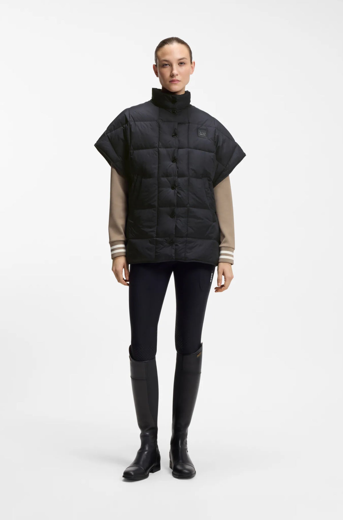 Black | Demi Down Cape, view 6